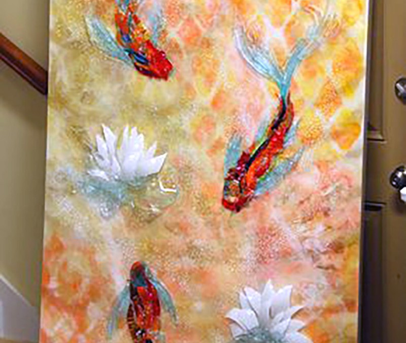 Large Custom Koi Fish Shard Art Painting! – Mary Hong Studio