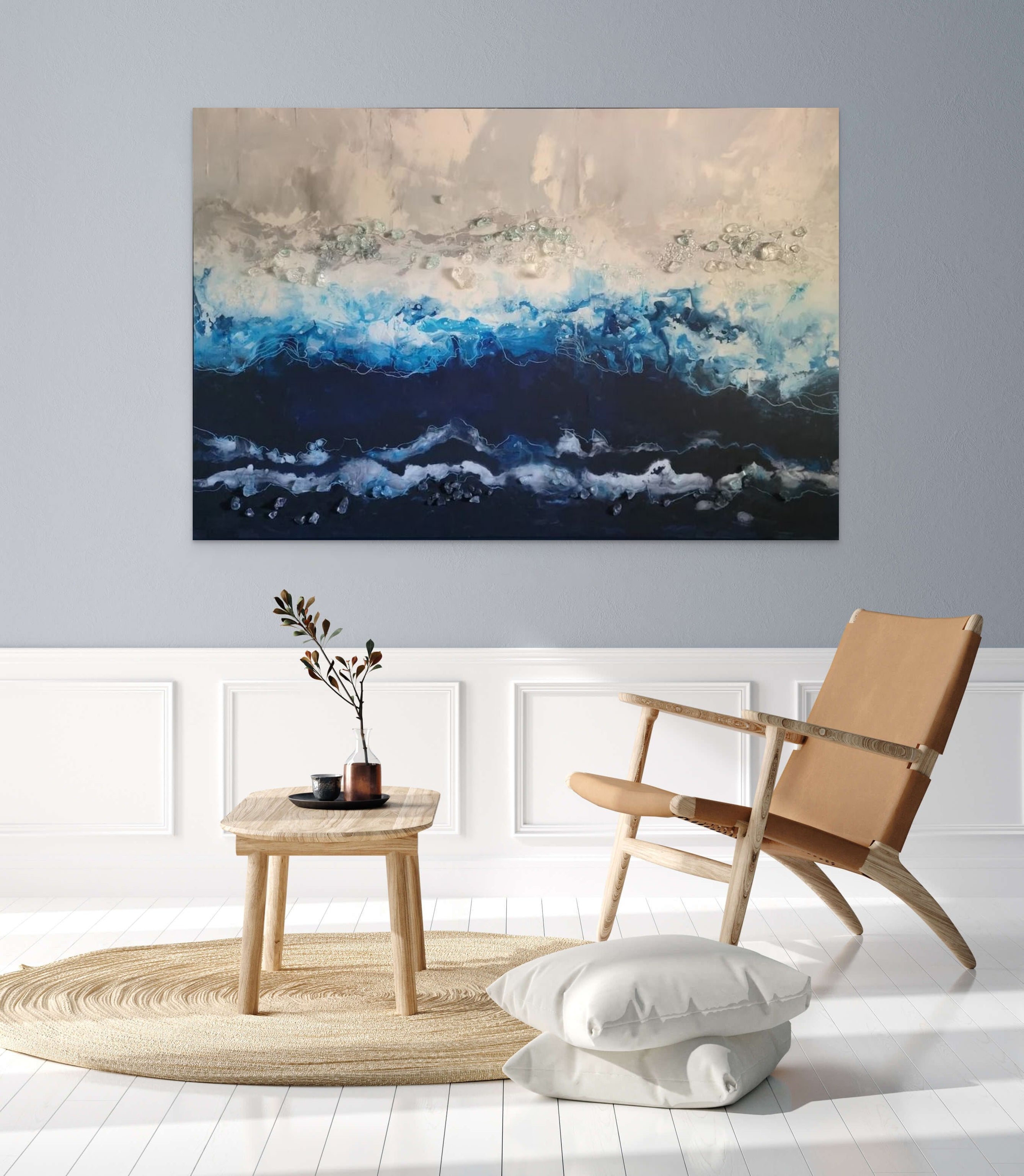 48x72 Abstract Art 'Incoming' – Mary Hong Studio